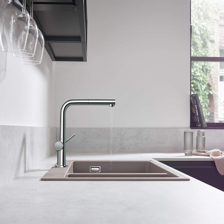 hansgrohe Talis M54 - Küchenarmatur, 1 Stahlart, Wasserhahn Küche mit Auslaufhöhe 270 mm, Mischbatte
