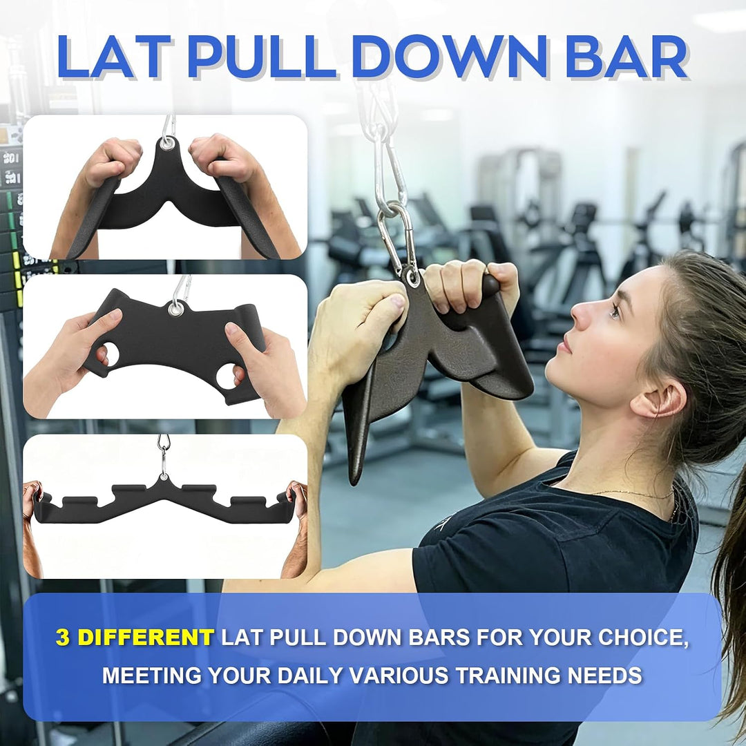 Latzug-Aufsätze,Home Gym Fitness Rowing,T-Stange V-Stange Trizeps-Zugstange, gummibeschichteter Grif