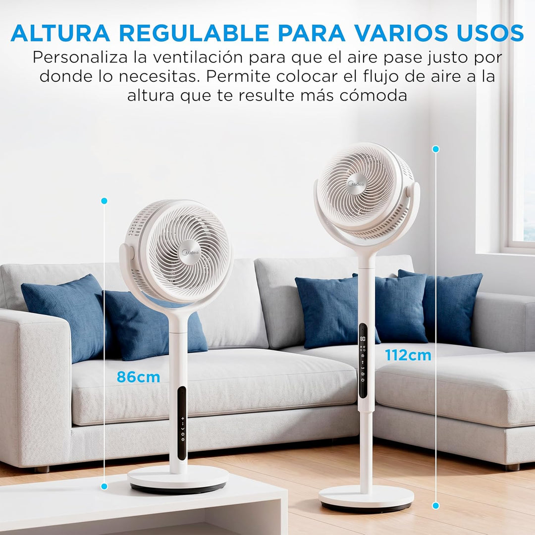 Midea Standventilator mit 12 Geschwindigkeiten, mit Fernbedienung, leiser Ventilator mit Oszillation