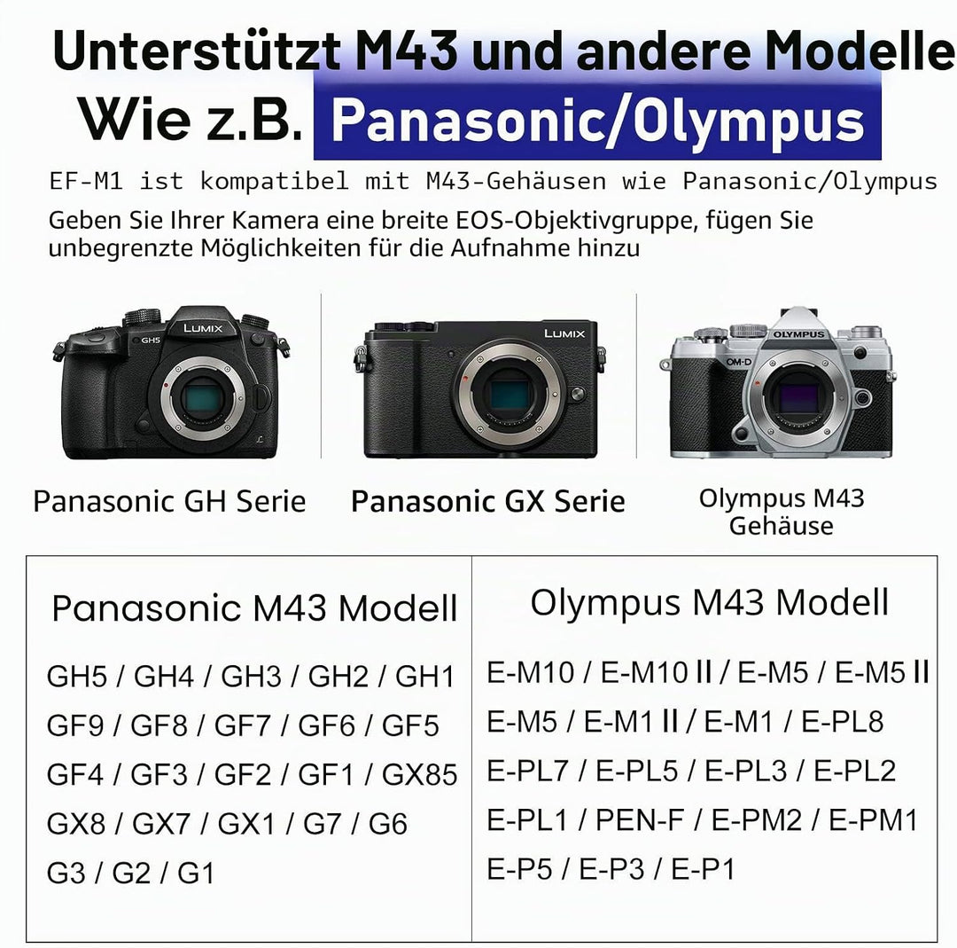 VILTROX EF-M1 Objektivhalterung Adapter Autofokus Objektiv Konverter für EF/EF-S Mount Objektiv zu P