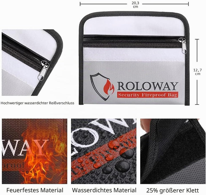 Kleine feuerfeste Tasche (127 x 203 cm) nicht kratzende feuerfeste Geldtasche feuerfeste Geldbörse f
