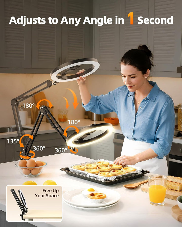 LUXSURE 10" Ringlicht mit Stativ, Flexibles Handy Stativ Ringlicht – ideal für die Erstellung von In