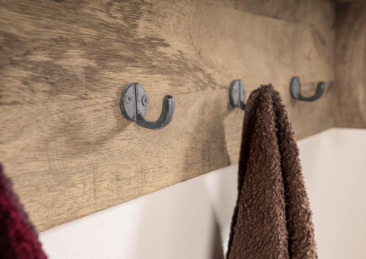 MASSIVMOEBEL24.DE Railway Wandgarderobe 90x30x75 Mango, Farbe:beige lackiert, Grösse:90x30x75 cm (Bx