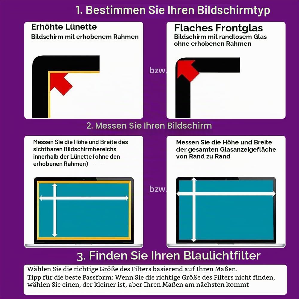 PaceBid Anti-Blaulichtfilter 12.5 Zoll 16:9 Laptop Displayschutzfolie, Anti-Blaulicht, Anti-UV, Abne