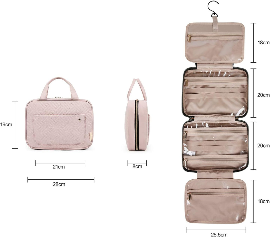 BAGSMART Reise-Kosmetiktasche mit Aufhängehaken, wasserdichte Kosmetiktasche, Reise-Organizer für Zu