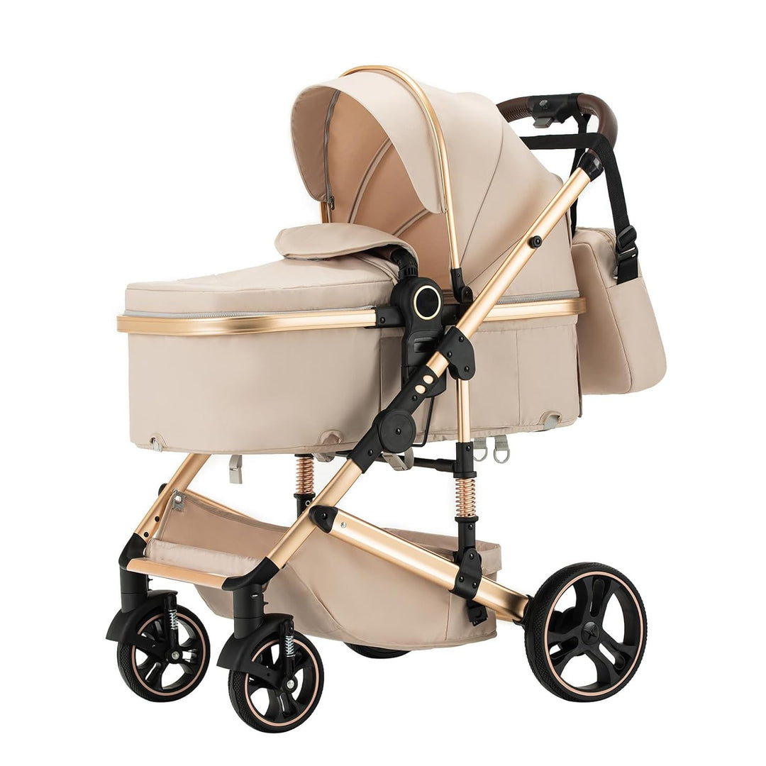 kinderwagen 3 in 1 Buggy Babybett Komplett Set Einem Klick Zusammenklappbarer Kinderwagen, 3 in 1 Ko