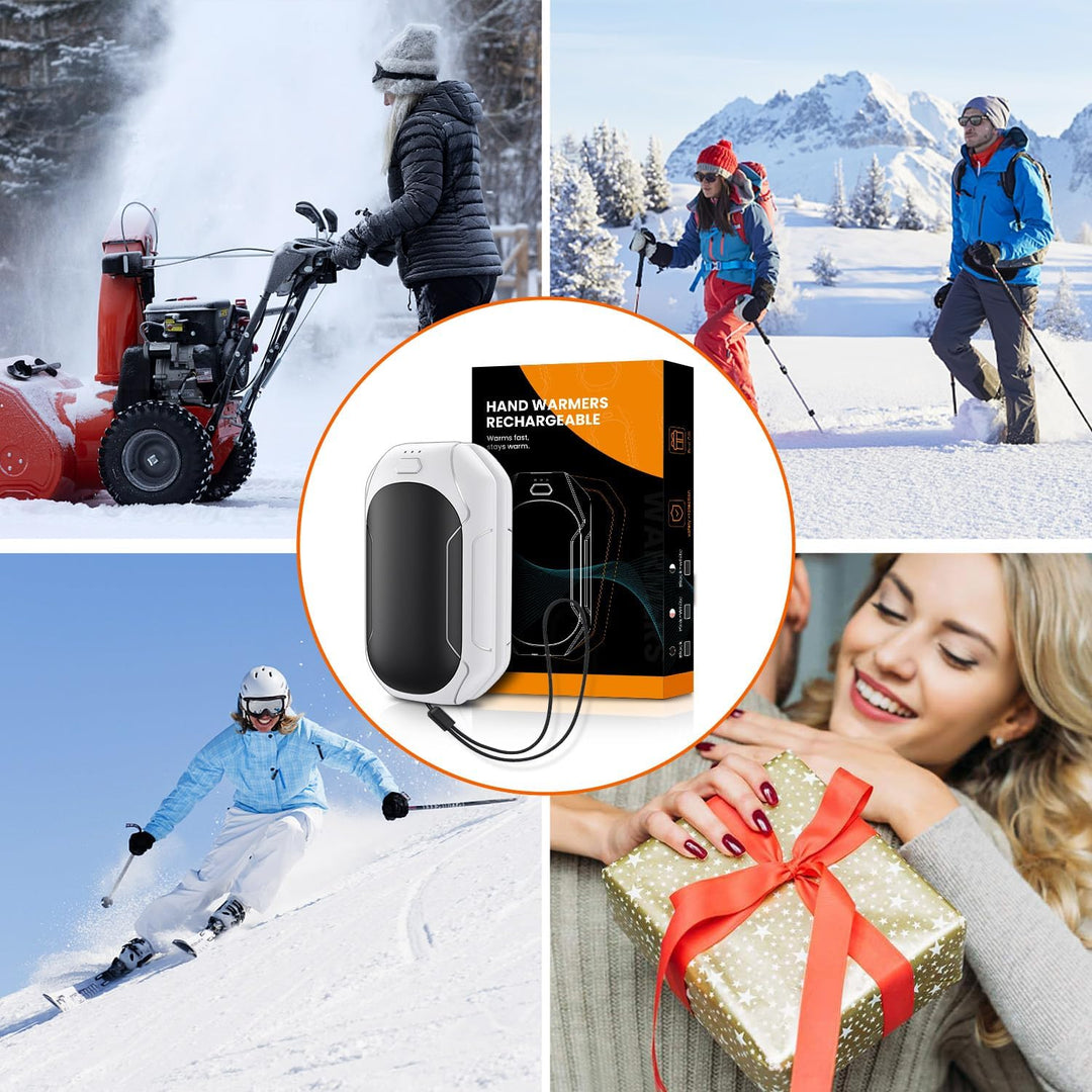 Handwärmer, 2-in-1 wiederaufladbarer Elektrischer Handwärmer,2 Stück 5200mAh Tragbarer Taschenwärmer