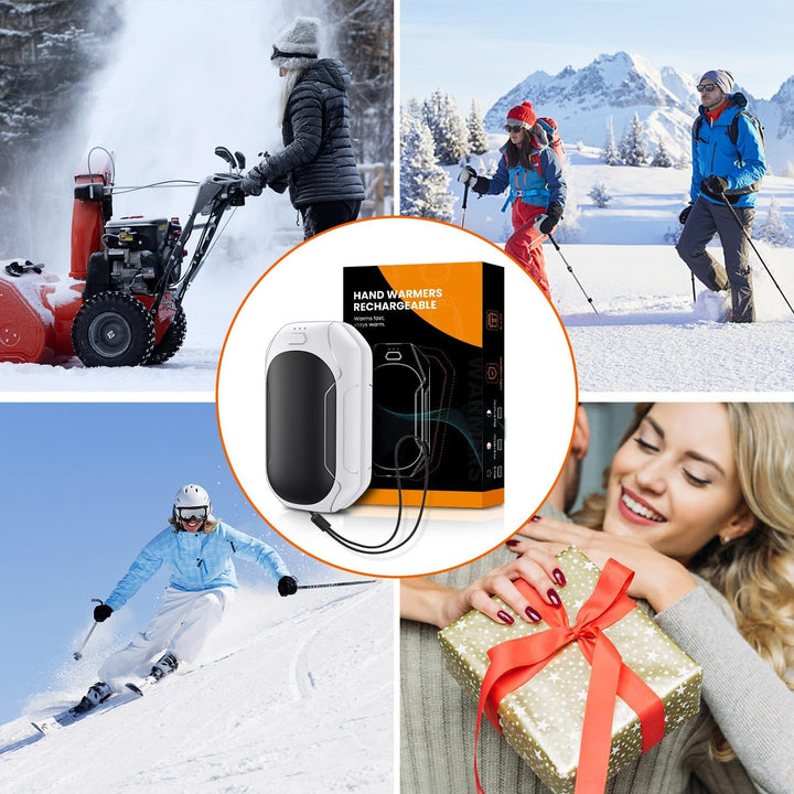Handwärmer, 2-in-1 wiederaufladbarer Elektrischer Handwärmer,2 Stück 5200mAh Tragbarer Taschenwärmer