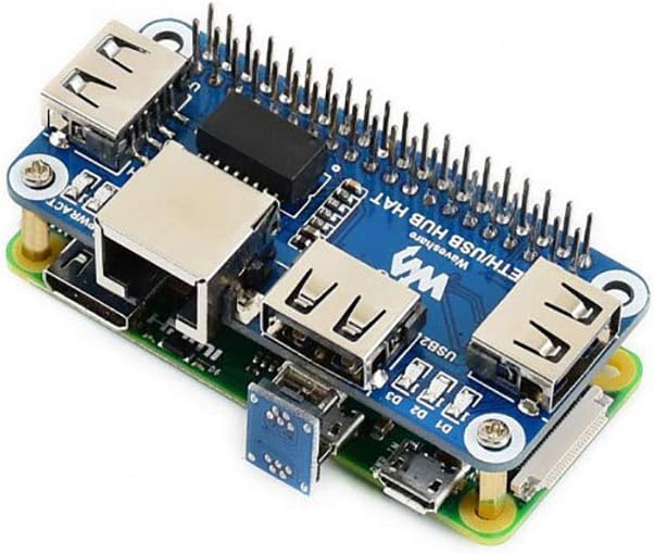 Waveshare Ethernet/USB HUB HAT for Raspberry Pi, 1x RJ45 Ethernet Port Based on RTL8152B Chip, 3X US