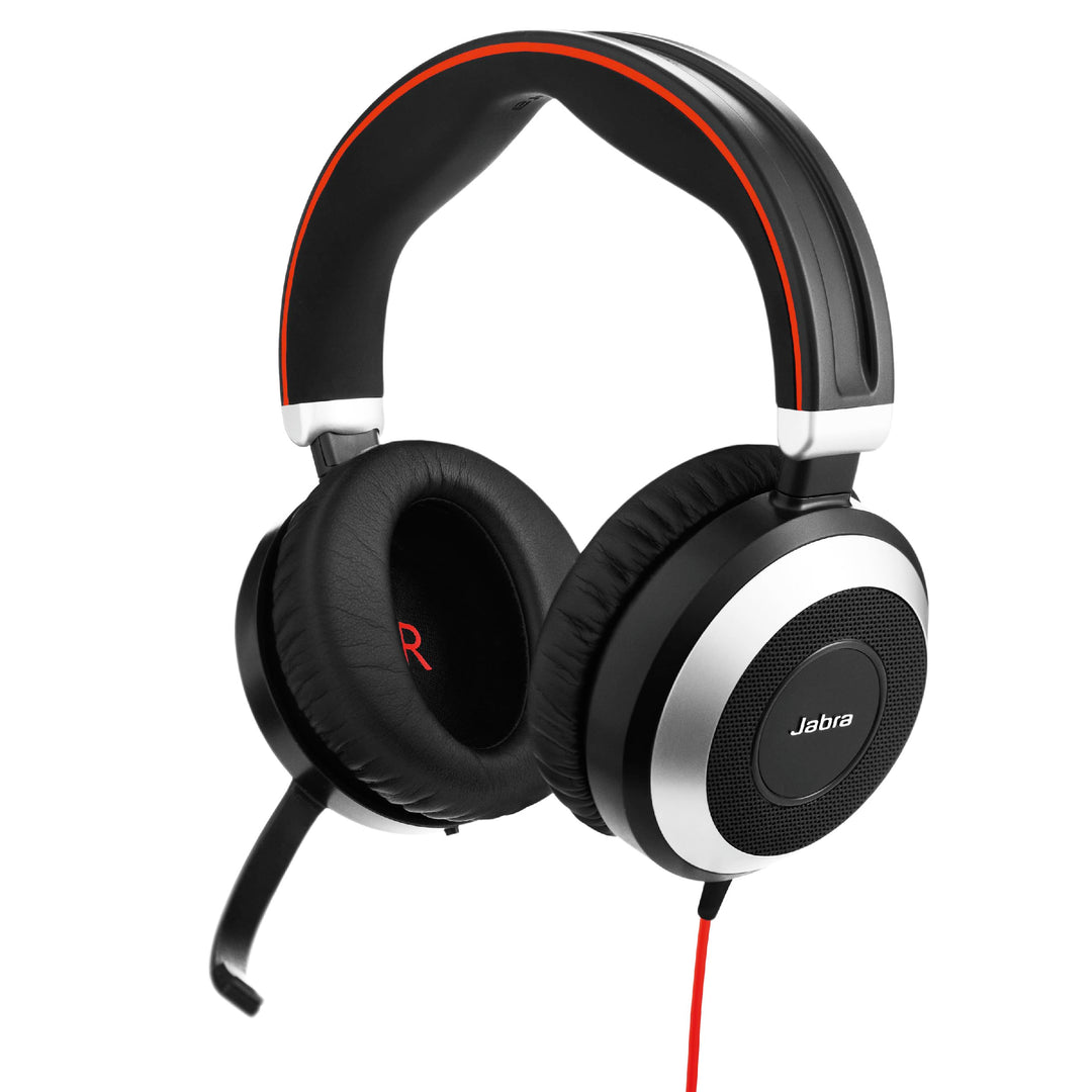 Jabra Evolve 80 MS Stereo Over-Ear Headset – Microsoft Teams zertifizierte Kopfhörer mit aktivem Noi