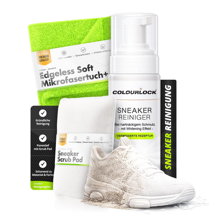 Shiny Freaks Sneaker Reiniger Set: Colourlock Sneaker Reiniger 200ml + Scrub Pad + chemicalworkz Edg
