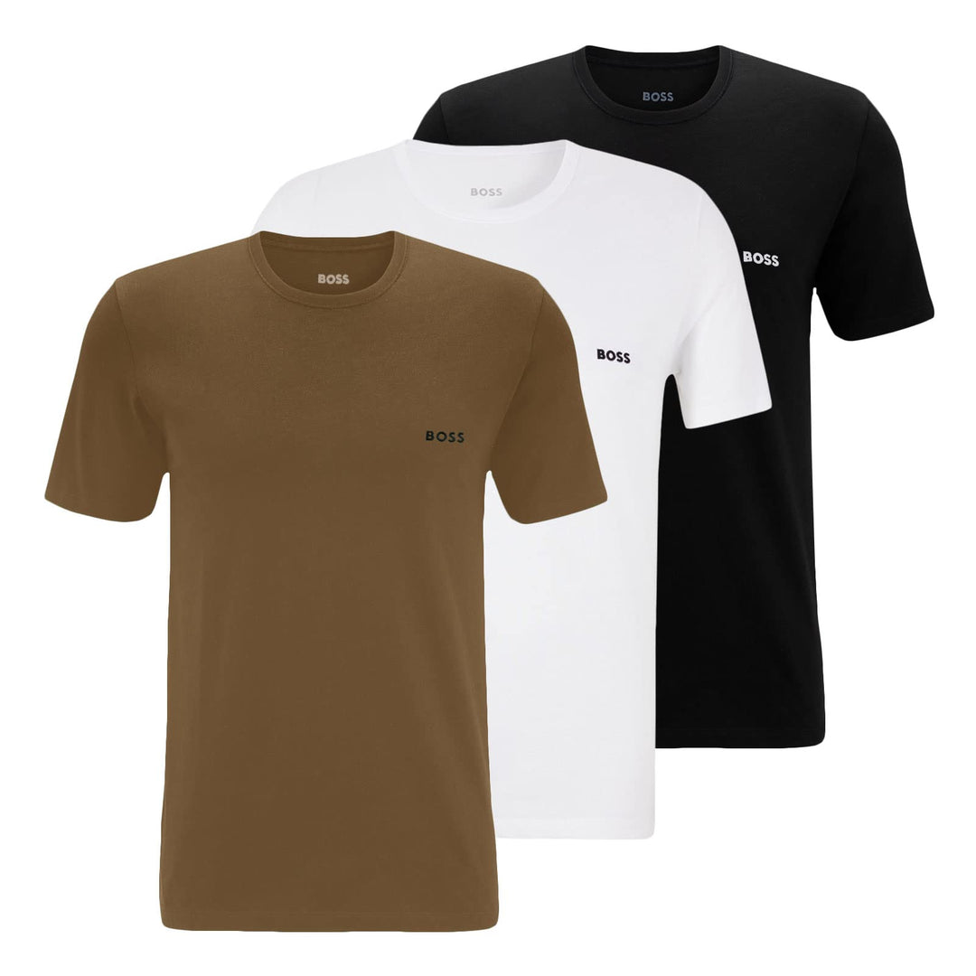 BOSS Herren TShirtRN 3P Classic Dreierpack T-Shirts aus Baumwolle S -265 Schwarz/Weiss/Beige, S -265