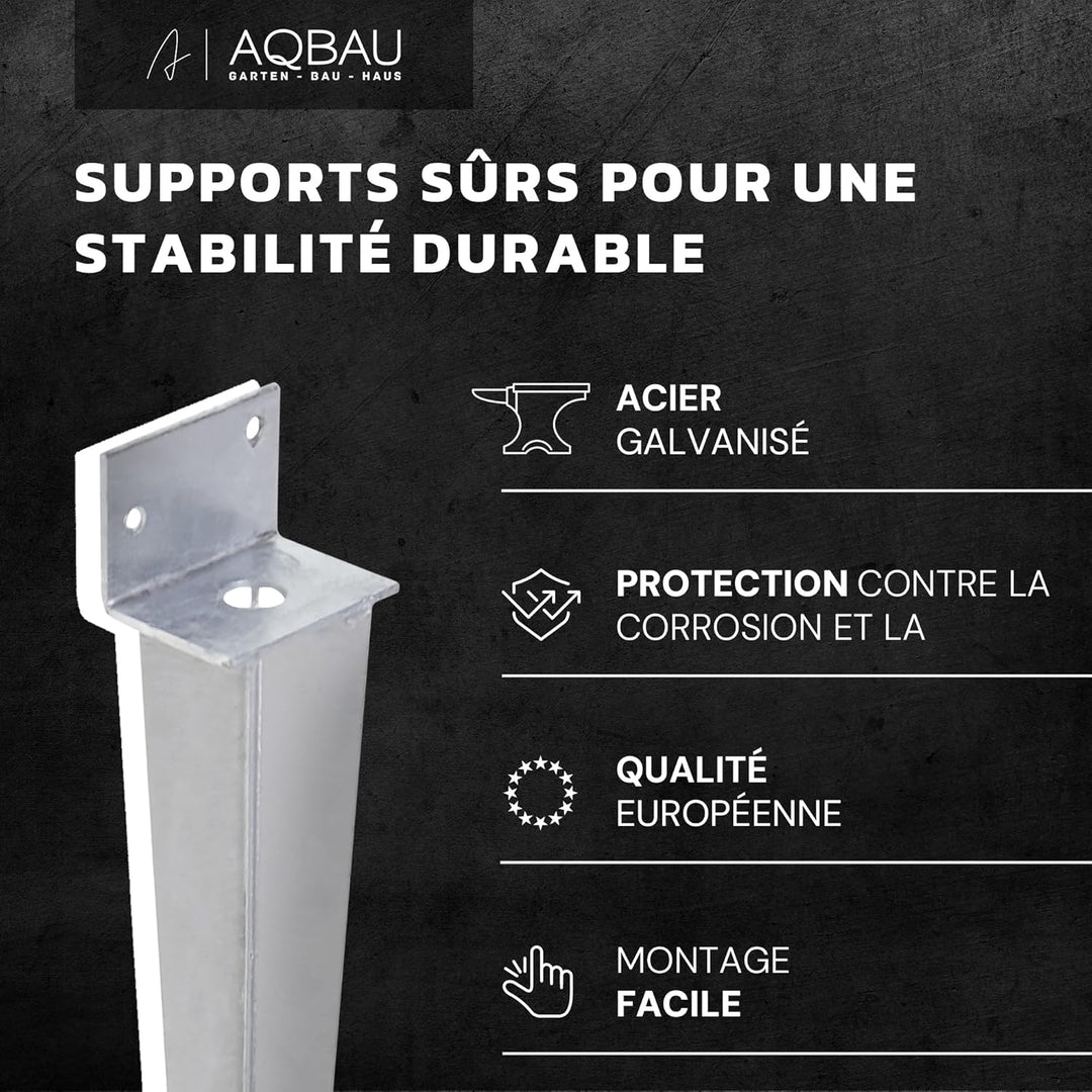 Aqbau® Einschlag-Bodenhülse L 40 x 500 Pfostenträger Einschlaghülse Einschlagbodenhülse feuerverzink