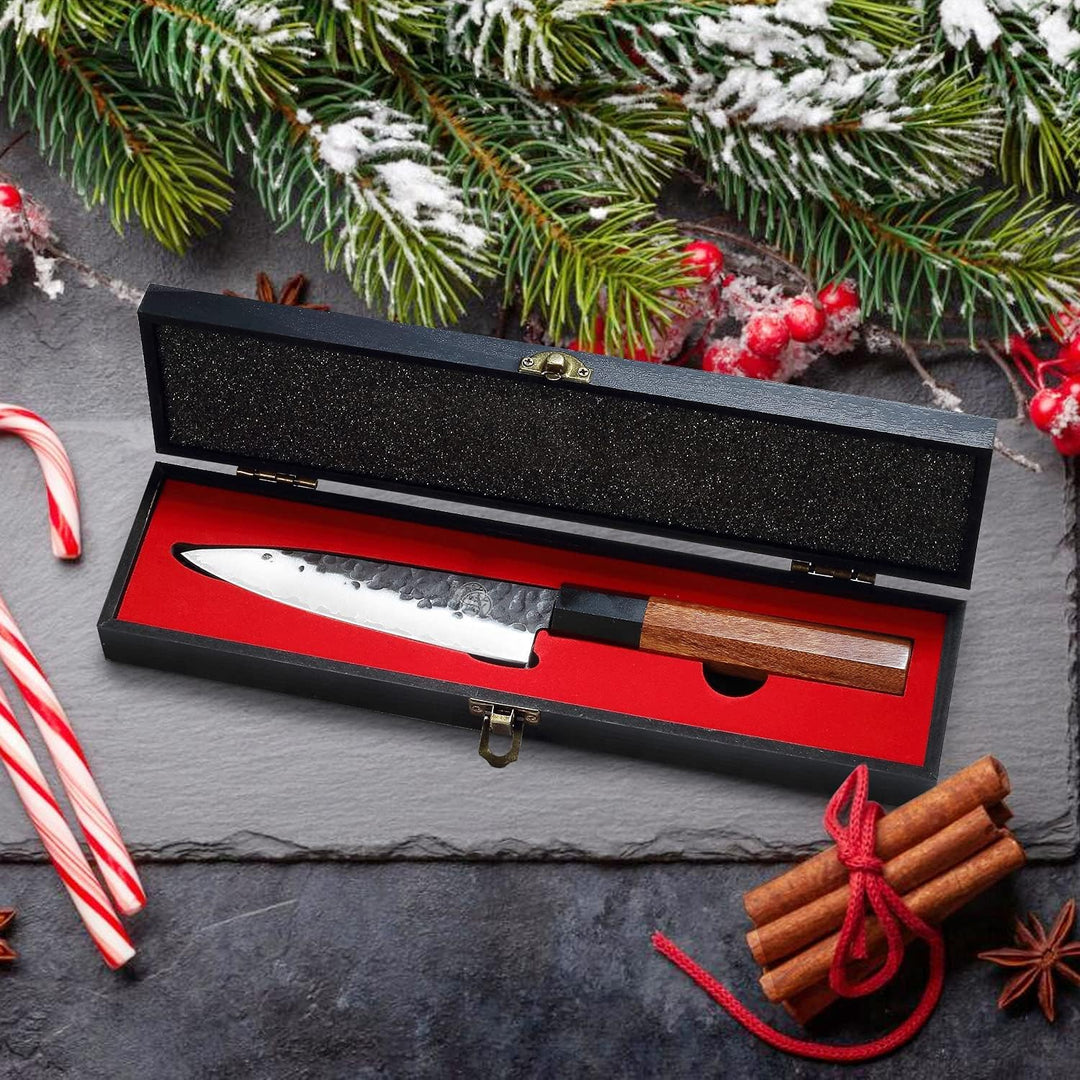 MITSUMOTO SAKARI 14 cm Handgeschmiedetes Gemüsemesser, Japanisches Küchenmesser Profi, Kleines Kochm