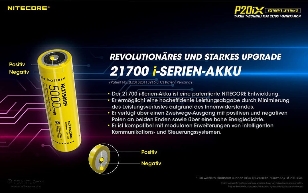 Nitecore P20iX - 4000 Lumen, integrierte Ladefunktion, inkl. Li-Ion Akku Single, Single