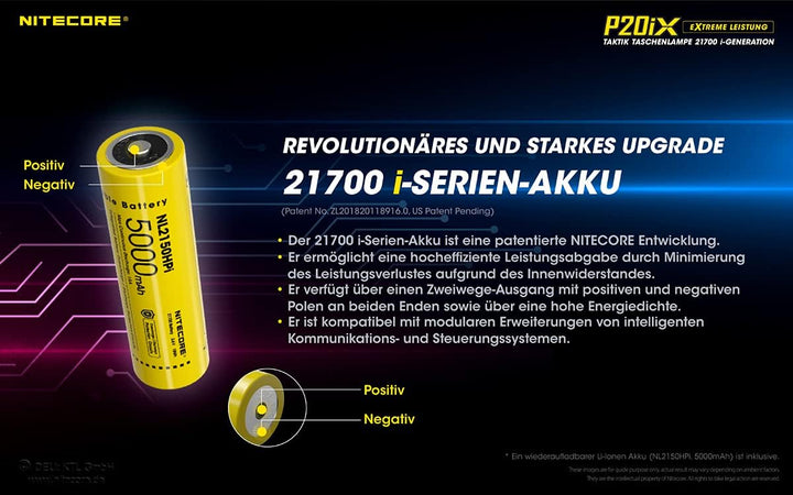 Nitecore P20iX - 4000 Lumen, integrierte Ladefunktion, inkl. Li-Ion Akku Single, Single