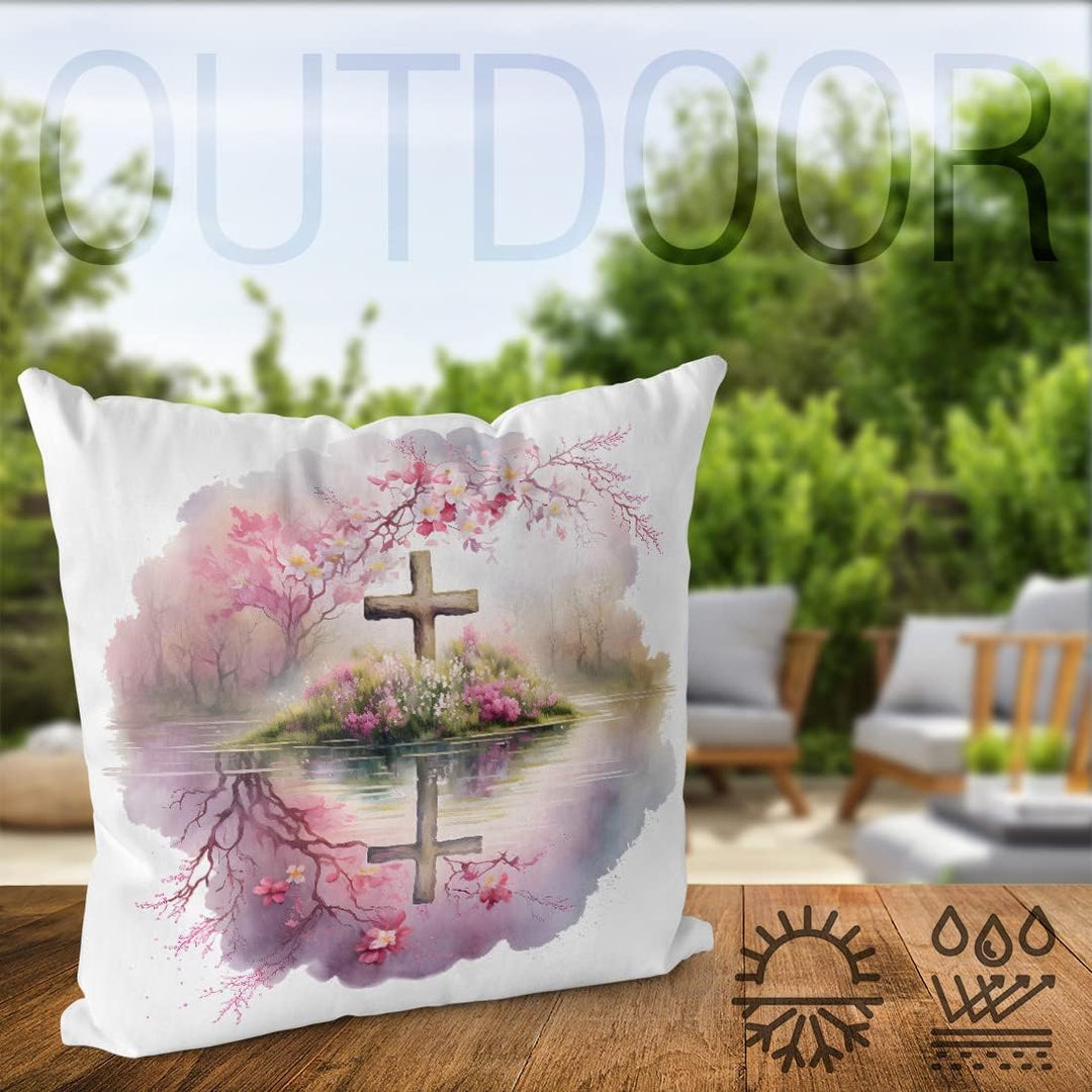 VOID Blumendekor Kreuz Karfreitag Kissenhülle Polyester Zierkissen Couchkissen Ostern Osterdeko Deko