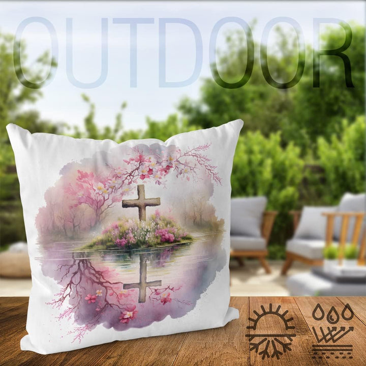 VOID Blumendekor Kreuz Karfreitag Kissenhülle Polyester Zierkissen Couchkissen Ostern Osterdeko Deko