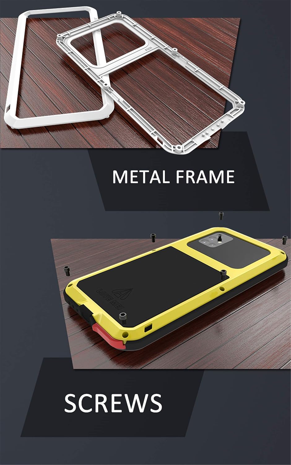 Samsung Galaxy A51 Metall hülle, Powerful Hybrid Schutz stossfest wasserdicht staubdicht Metal Case