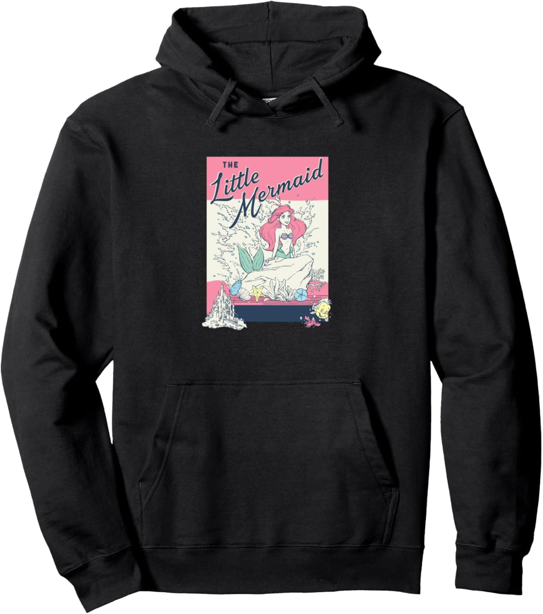 Disney The Little Mermaid Ariel & Flounder Vintage Poster Pullover Hoodie
