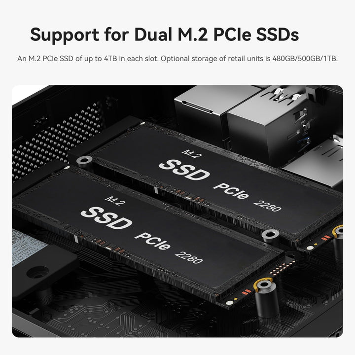 Beelink Mini PC SER5 MAX, AMD Ryzen 7 6800U, 8C/16T bis zu 4.7GHz, 32GB LPDDR5 RAM 1TB M.2 PCIe SSD