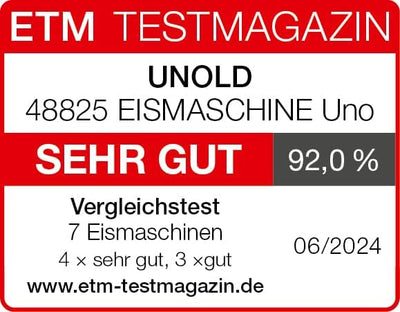 Unold 48925 Eismaschine Uno inkl. Eisbuch mit 101 Rezepten | Speiseeisbereiter 1,2 L, vollautomatisc