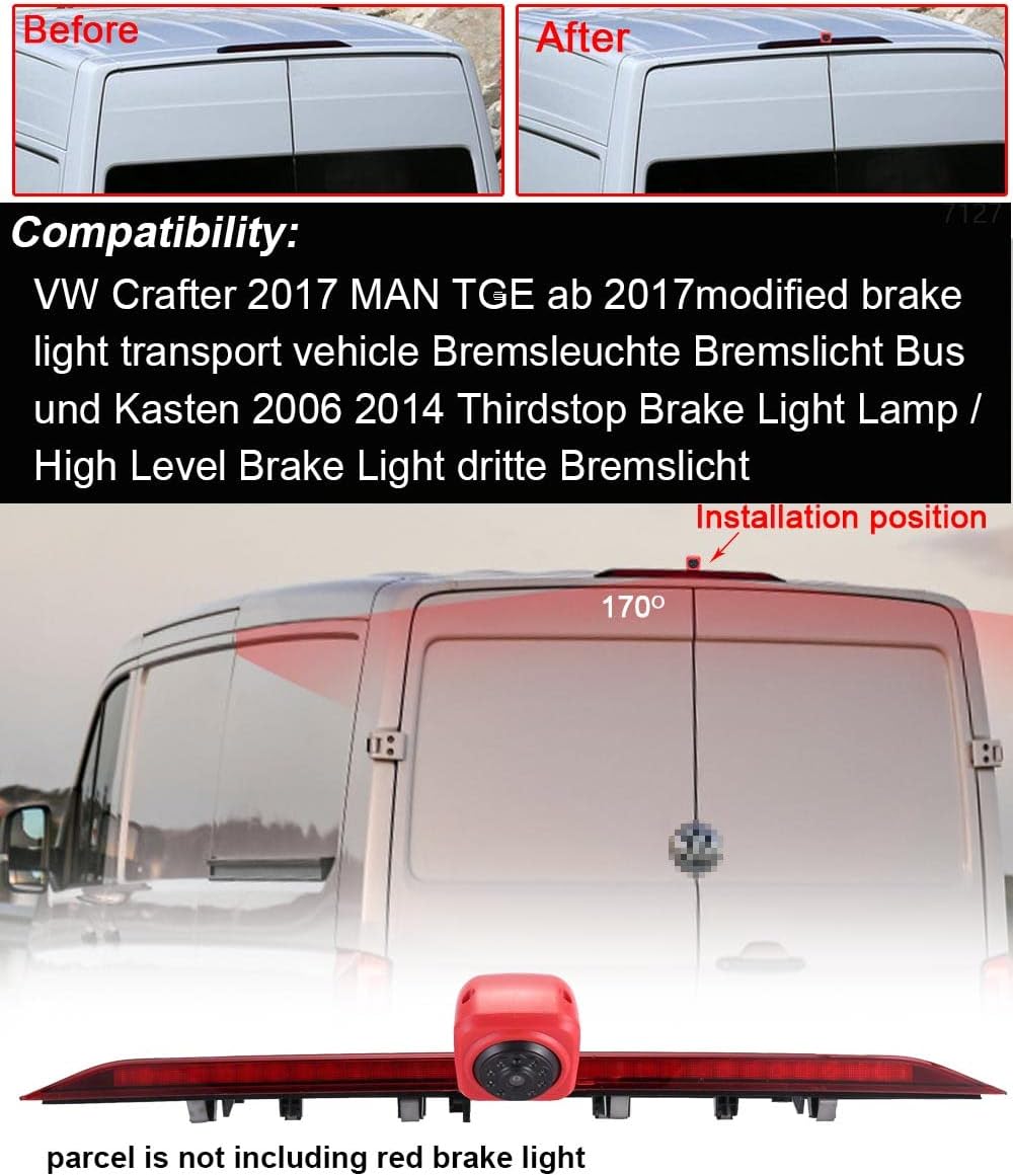Berlingan Auto Drittes Dach Original-Bremslicht-Rückfahrkamera, Ersatz für VW Crafter 2017 Man TGE a