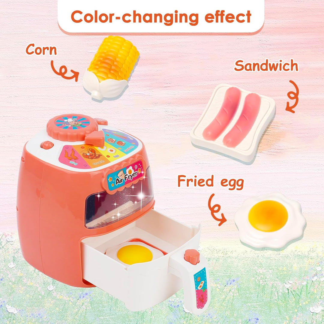 Heissluftfritteuse Spielzeug, Kinder Luftfritteusen Set, Pretend Play Air Fryer Spielzeug, Realistis