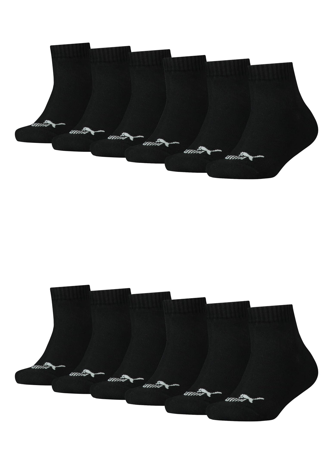 PUMA KIDS Quarter Socken Sneaker Gr. 27-38 für Mädchen und Jungen 18 Paar 35-38 200 - black, 35-38 2