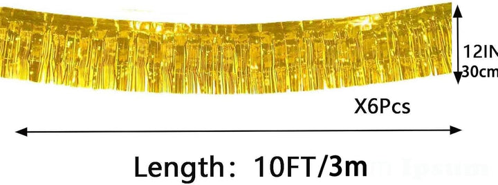 We Moment Zone 6-Pakete Gold Fransen Girlande Metallic, Metallic-Folien-Fransengirlande Hängedekorat