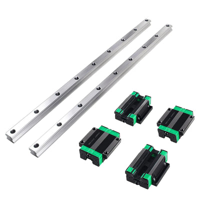 CNCMANS Linearführung 2 Stücke HGR20-500mm Linear Schienenführung mit 4 Stücke HGW20CC Gleitblock fü