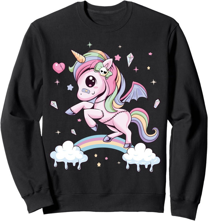 Pastel Goth Cute Creepy Unicorn Wiccan Kawaii Menhera Witchy Sweatshirt