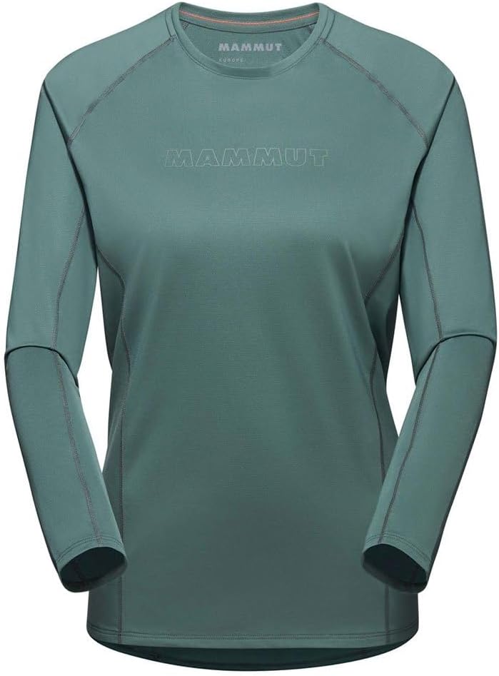 Mammut Selun FL Langarmshirt mit Logo für Damen, Dark Jade