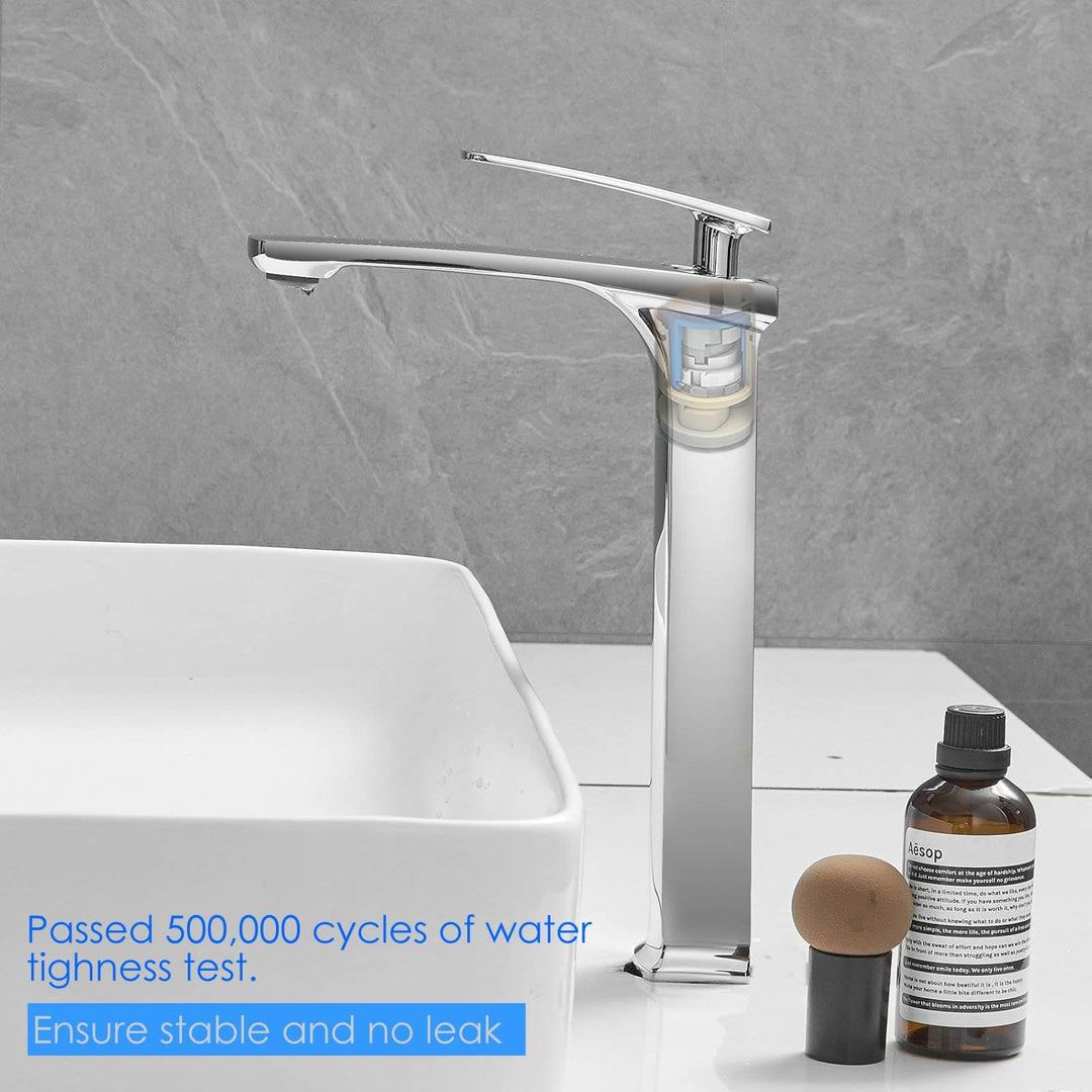 Kelelife Wasserhahn Bad Waschtischarmatur, Einhebel-Badarmatur, Chrom, Hoher Wasserhahnauslauf Polie