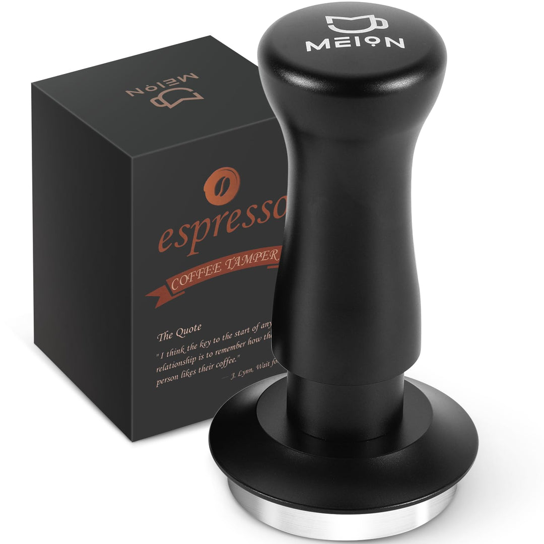 MEION Espresso Tamper 51mm, Kaffee Tamper, auf 30 lbs Anpressdruck kalibiriert, Dual Federbelastete