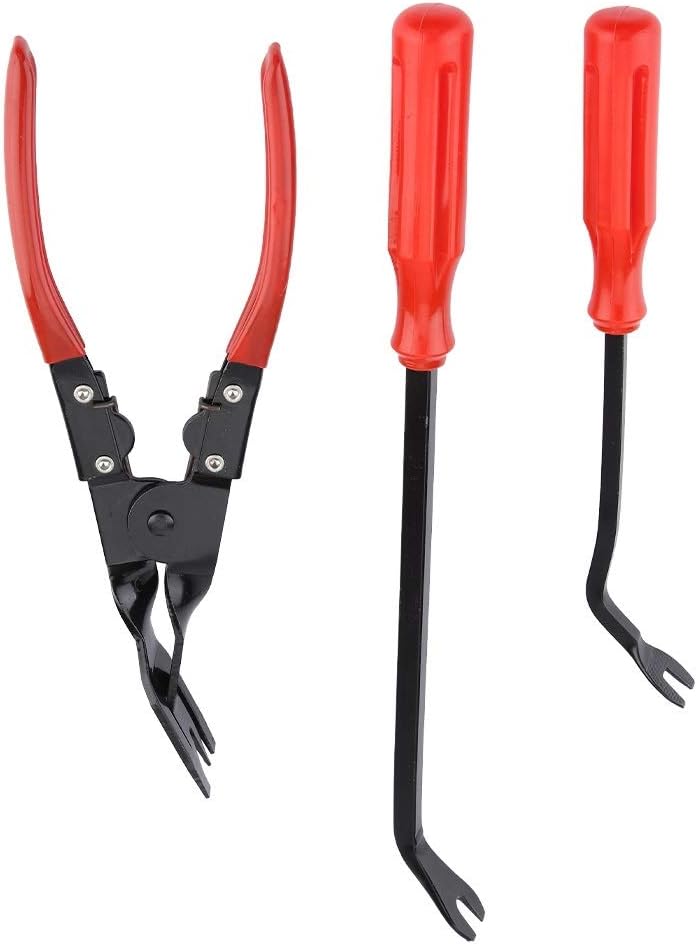 KSTE Schlauchschelle Zange, Clip Removal Plier, Removal Tool Clip - 3 Stück Autotürverkleidung Clips