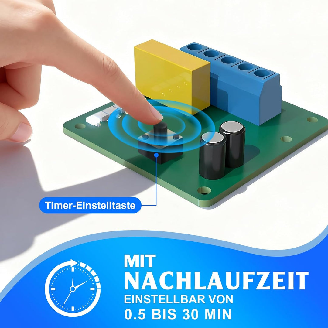 Ø150mm Badlüfter mit Nachlauf [18W - IPX4 - 35db - 240m³/h] Leiser Abluftventilator mit Rücklaufklap