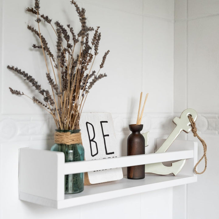 MaLa - 3er Set weisse Bücherregale aus Massivholz – Schweberegal Kinderzimmer Badezimmer Küche Wohnu