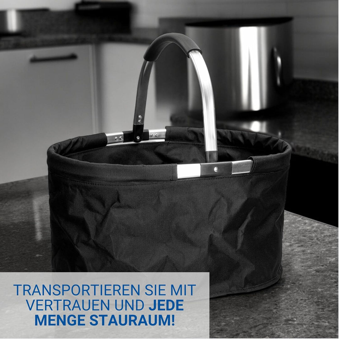 Einkaufskorb faltbar 'Silandre' 36 L - Geschenke für Frauen zu Weihnachten - Klappkorb black mit vie