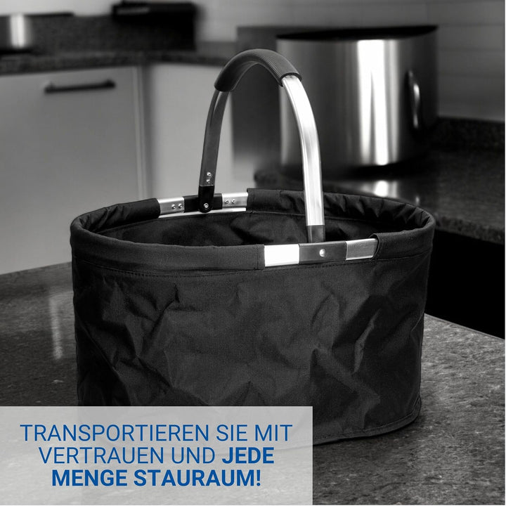 Einkaufskorb faltbar 'Silandre' 36 L - Geschenke für Frauen zu Weihnachten - Klappkorb black mit vie