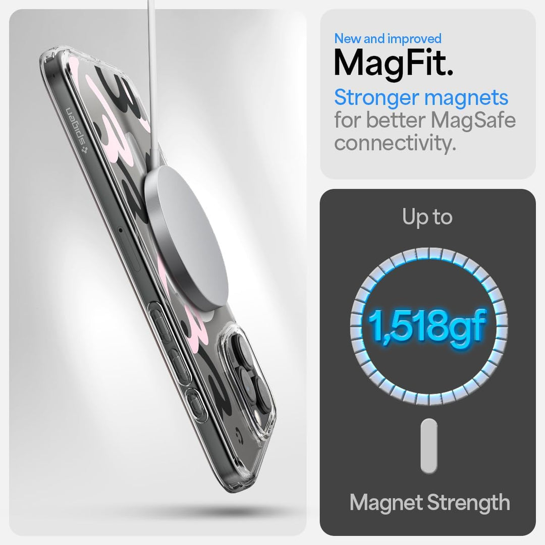 Spigen für iPhone 16 Pro Hülle [Anti-Yellowing] Ultra Hybrid MagFit Case Handyhülle Transparent Dünn