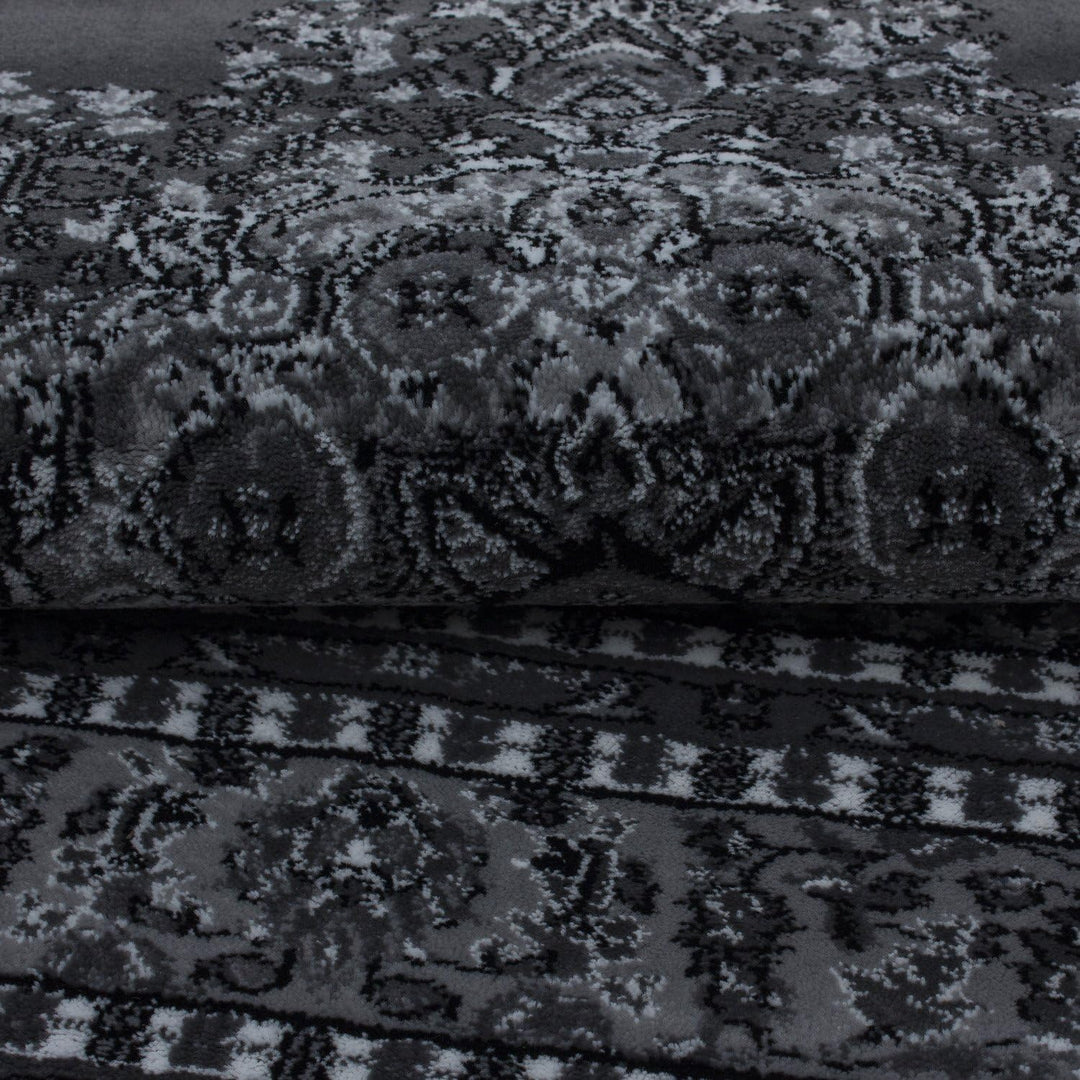 Teppich Wohnzimmer Traditioneller Orientalisch Design Grau 120 x 170 cm - Kurzflor Teppich Schlafzim