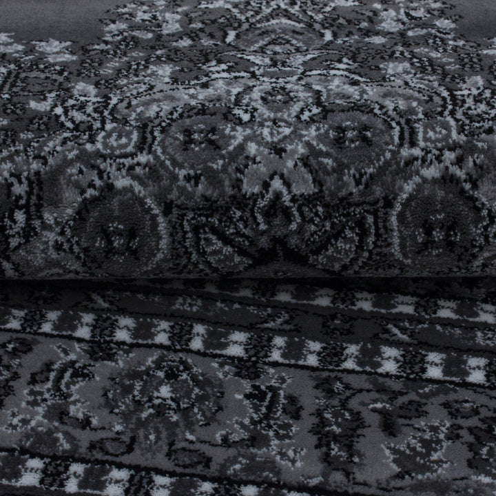 Teppich Wohnzimmer Traditioneller Orientalisch Design Grau 120 x 170 cm - Kurzflor Teppich Schlafzim