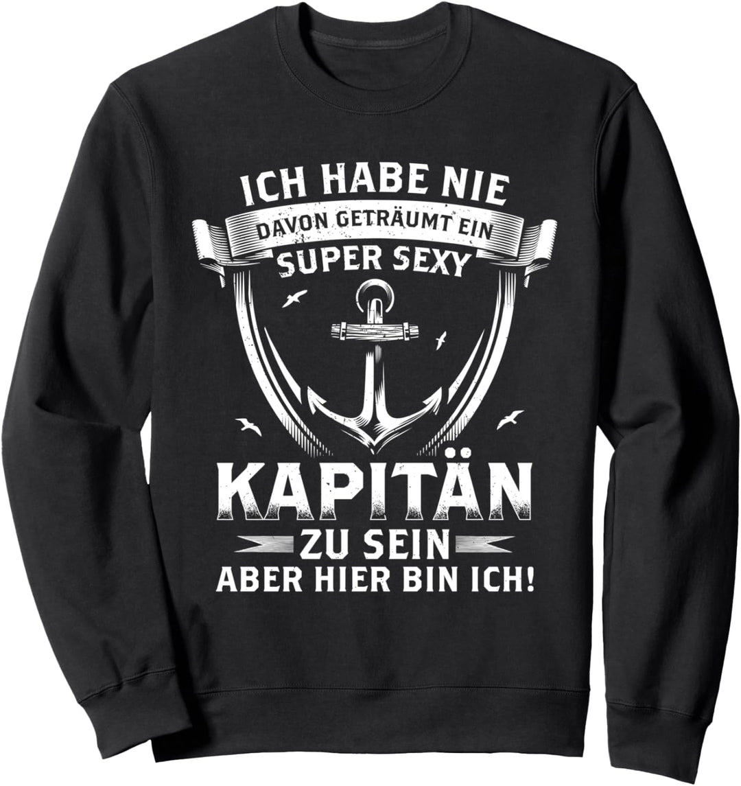 Kapitän Shirt Herren Boot Geschenk Nautik Motorboot Sweatshirt