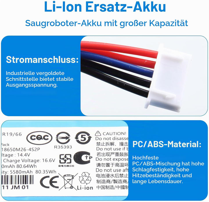 5600 mAh Akku Kompatibel mit Ecovacs Deebot T5 T8 T8+ T9 T9+ Deebot T20, Deebot Ozmo 950 T10 T9 DX65