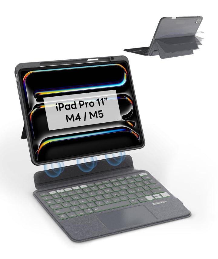 eip Magnetix Tastatur Hülle für iPad Pro 11" (M5 2025 / M4 2024) | Magnetische abnehmbare Hülle mit