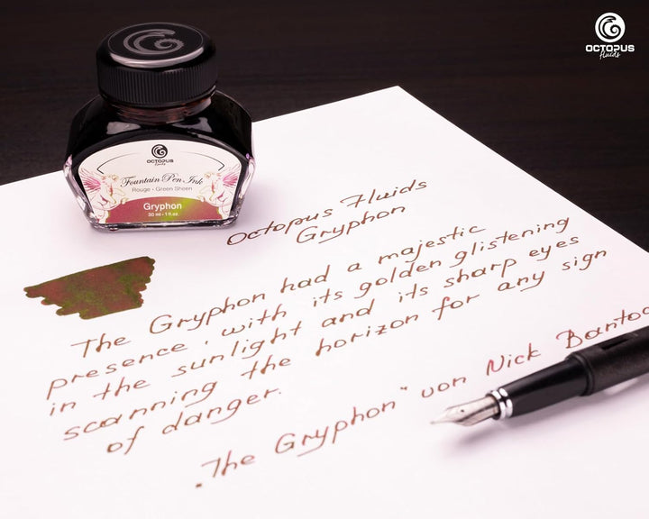 Octopus Fluids Füllhaltertinte Sheen mit Konverter, Gryphon, Braun 30 ml Gryphon 30 ml, Gryphon 30 m