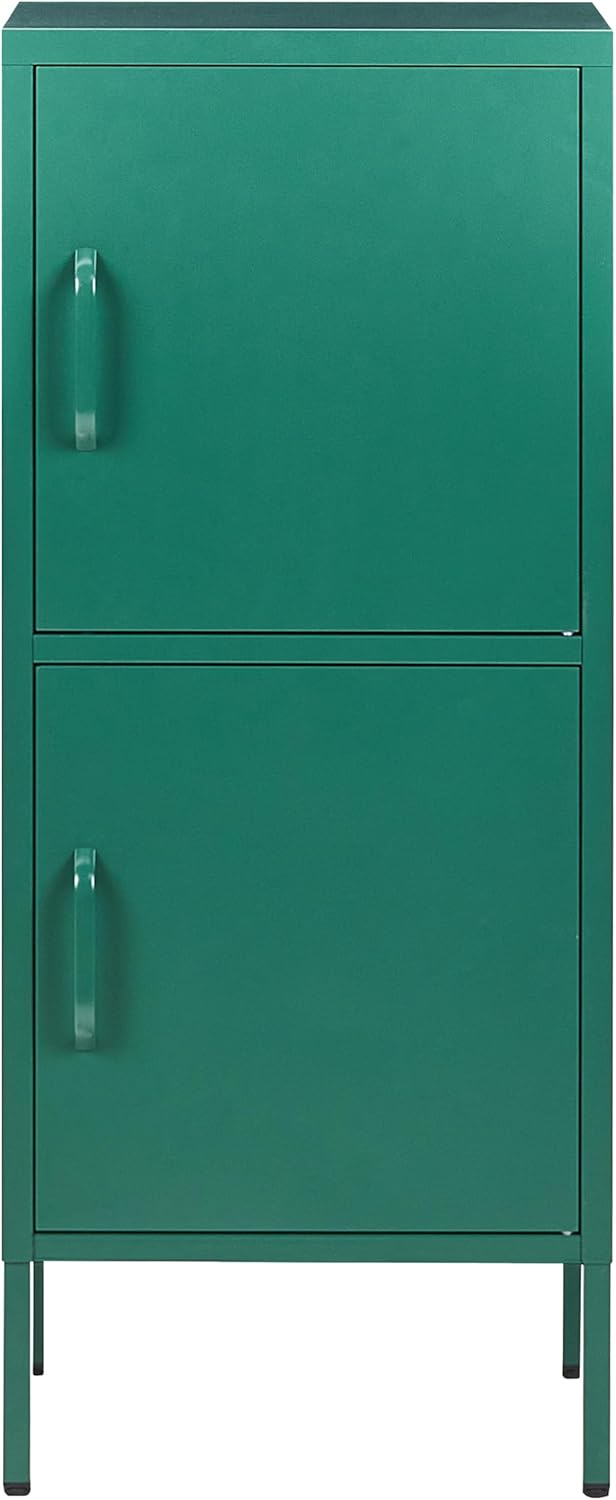 Aktenschrank mit 2 Türen 4 Ablagefächern Stahl grün Industrie Stil Huron