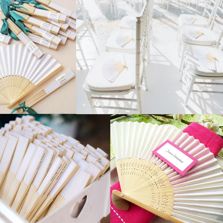 Gudotra 60 Stück weisse Fächer für Hochzeit Hochzeit Taschen Fächer Hochzeit 60 Stücke, 60 Stücke