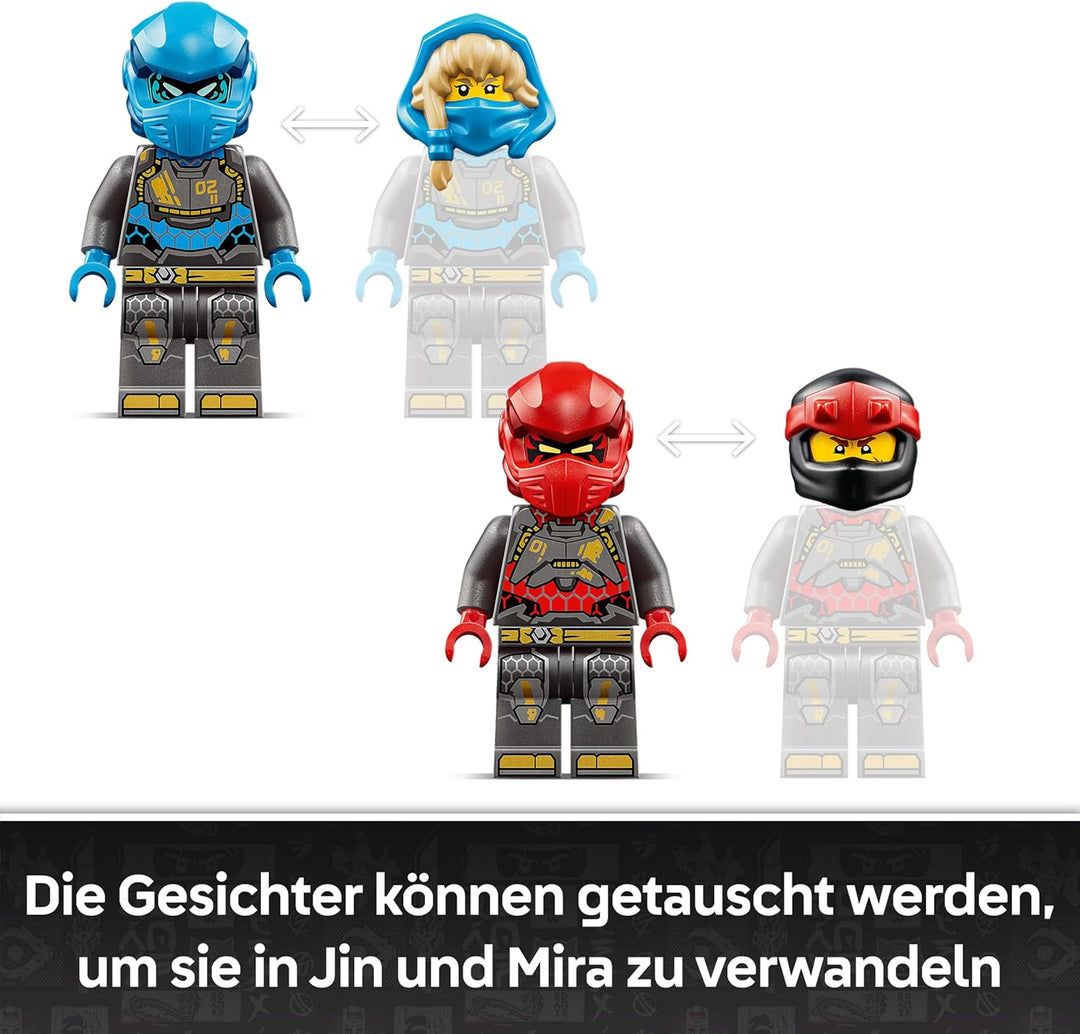 LEGO NINJAGO Die Zwillings-Titanmechs - Ninja Spielset mit 2 Actionfiguren & 3 Minifiguren inkl. Kai
